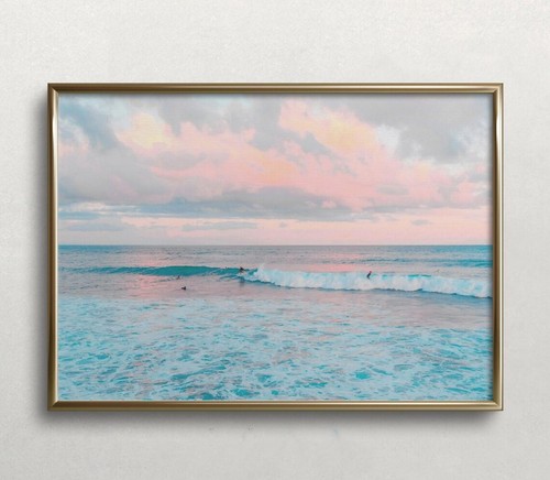 Pastel sunset beach art - pastel,