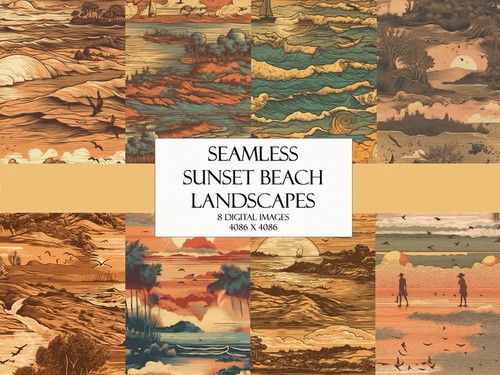 Sunset beach seamless - sunset,