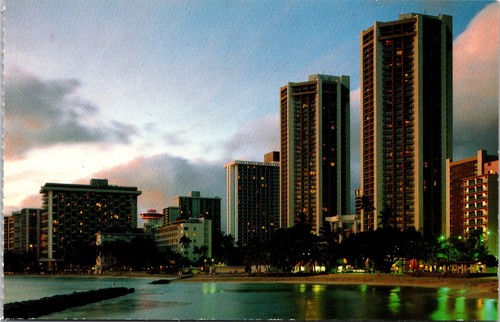 Sunset waikiki beach - sunset, hi